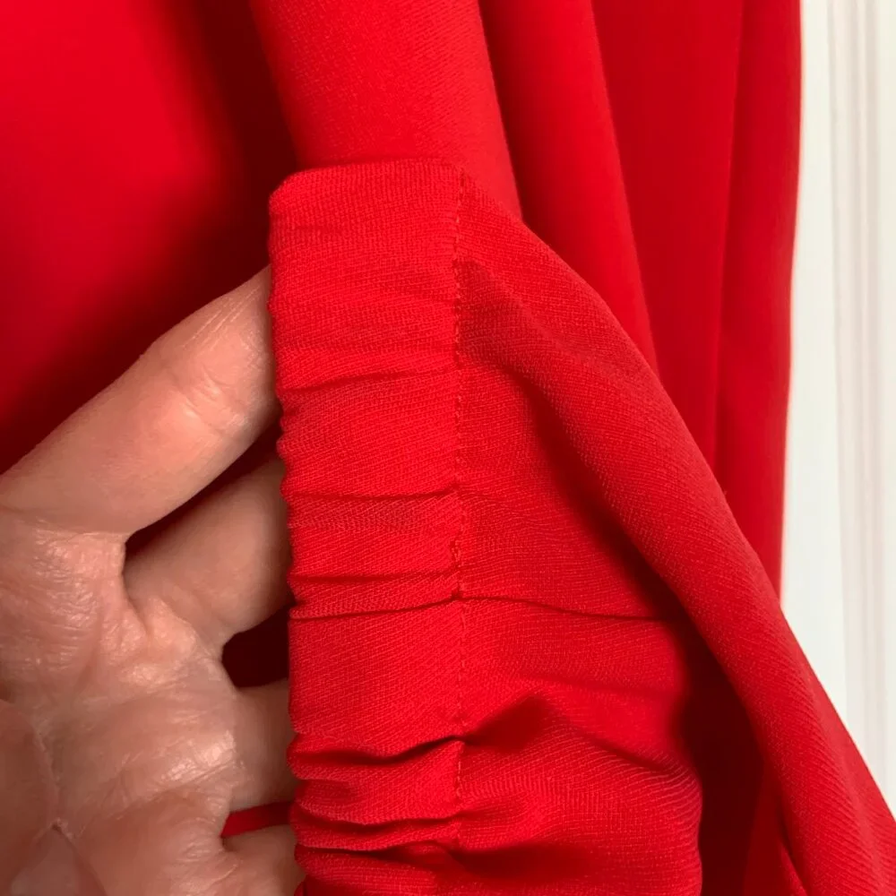 Amanda Uprichard Madison Jumpsuit Red Spaghetti Strap Romper Pantsuit Size P - Picture 13 of 16